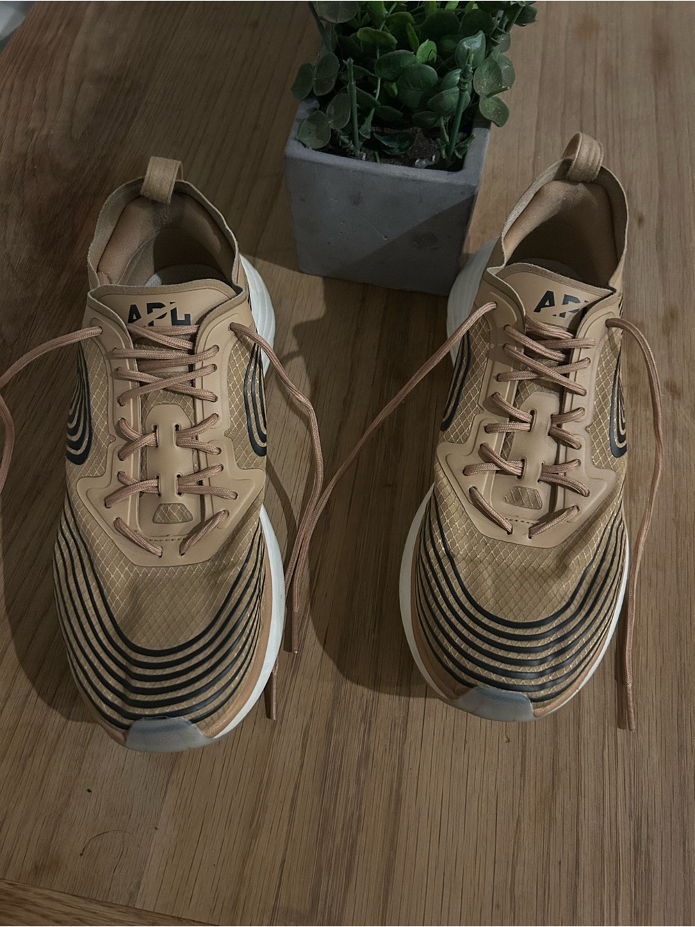 APL women’s  Tan Athletic Sneakers with Black Accents
